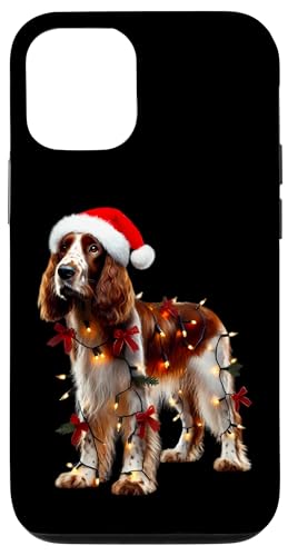 Hülle für iPhone 12/12 Pro Walisischer Springer Spaniel Hund Weihnachtsmannmütze Weihnachtsbeleuchtung Besitzer von Welsh Springer Spaniel Dog Christmas Products