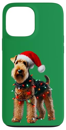 Hülle für iPhone 13 Pro Max Welsh Terrier Weihnachtsmannmütze Weihnachtsbeleuchtung Hundebesitzer Mama Papa von Welsh Terrier Christmas Products