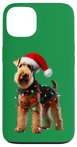 Hülle für iPhone 13 Welsh Terrier Weihnachtsmannmütze Weihnachtsbeleuchtung Hundebesitzer Mama Papa von Welsh Terrier Christmas Products