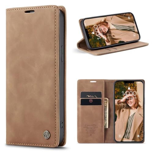 CaseMe Hülle für Huawei P30 Lite Vintage Dünne Handyhülle mit Kartenfach Geld Slot Ständer PU Ledertasche Flip Schutzhülle für Huawei P30 Lite- Braun von WenBaby