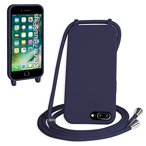 WenBaby Handykette für iPhone 7/8/SE 2020 Hülle mit Band,Handyhülle mit Schnur zum Umhängen Silikon Seil Necklace Schutzhülle mit Kordel Tasche Case TPU Bumper für iPhone 7/8/SE 2020- Marineblau von WenBaby