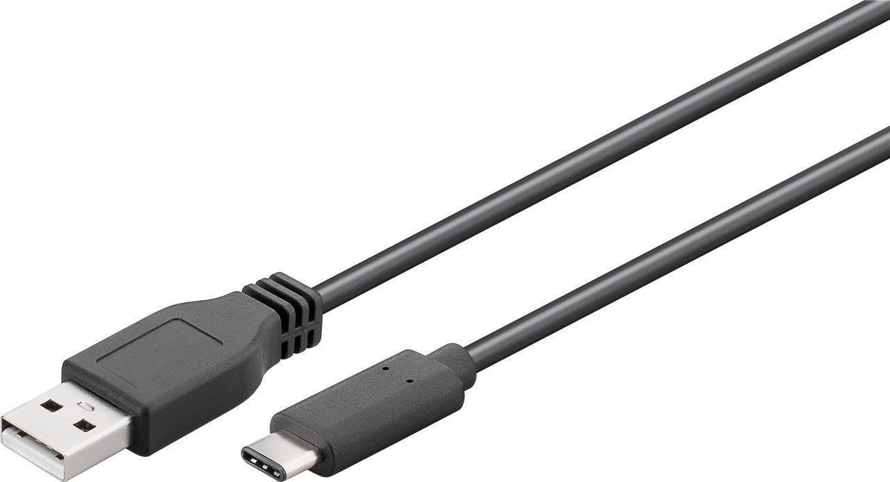 Goobay USB 2.0 Kabel USB-C� auf USB A, schwarz, 1.8 m - geeignet f�r Ger�te mit USB-C� Anschluss (55468) von Wentronic