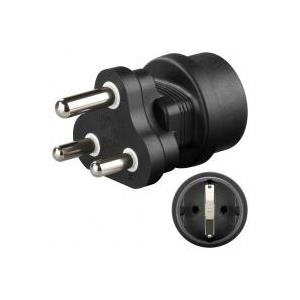 Wentronic Goobay Netzadapter, Schwarz - Schutzkontaktbuchse (Typ F, CEE 7/4) > Südafrika-Stecker (Typ M, BS 546, 15-A) (95412) von Wentronic