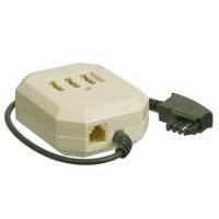 Wentronic Goobay TAE Verl�ngerungsbox, Beige-Schwarz, 0.2 m - TAE-F-Stecker auf 3 x TAE N/F/F- Buchse und RJ11/RJ14-Buchse (6P4C) (50281) von Wentronic