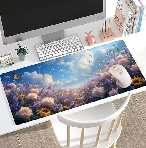 Mauspad Grün Mauspad XXL 1200x600x3mm Schreibtischunterlage Wald Mousepad Large Size Anti Rutsch Basis Mouse Pad, Verbessert Geschwindigkeit Gaming-Mauspads, Gaming Zubehör für PC Office Home W5-198 von Weoqion