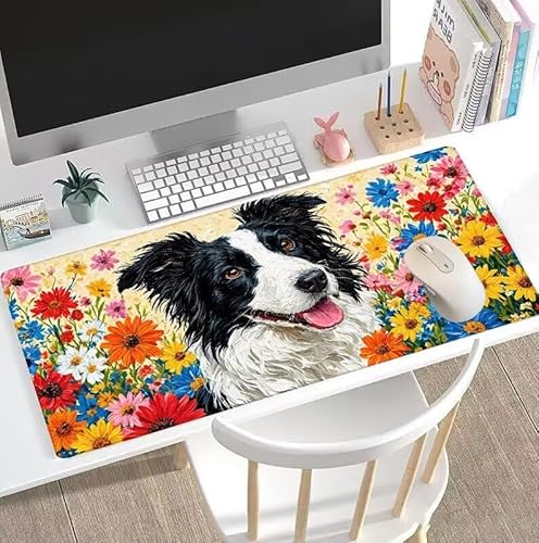 Mauspad 1200x600x3mm Gaming Mauspad XXL Niedlich Schreibtischunterlage Hund Mauspad Large Size mit Verbessert Geschwindigkeit und Präzision Mausmat, Wasserdicht Gaming-Mauspads für Office Home W5-13 von Weoqion