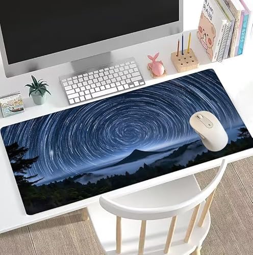 Mauspad Schwarz Mauspad XXL 800x300x3mm Schreibtischunterlage Strudel Mousepad Large Size Anti Rutsch Basis Mouse Pad, Verbessert Geschwindigkeit Gaming-Mauspads, Gaming Zubehör für PC Office W5-455 von Weoqion