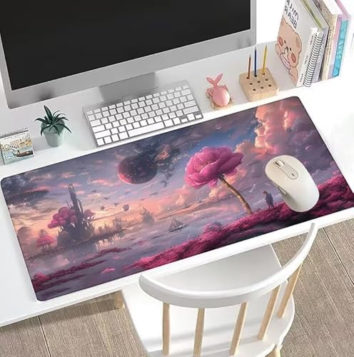 rutschfest Schreibtischunterlage, Gaming Mousepad XXL Groß Mauspad Traum Mouse Pad mit Motiv, wasserdichte Stoffoberfläche und rutschfeste Gummiunterseite, Mauspad Landschaft 1200x600x3mm W5-704 von Weoqion