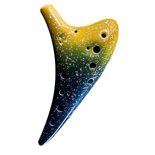 Weppduk Okarina aus Keramik mit 12 Löchern, Ocarina aus Keramik - Hoch C Klein aus farbiger Keramik 12 Löcher, Keramik-Musikinstrument Elegante kleine Keramik für Kinder und Anfänger Ocarina von Weppduk