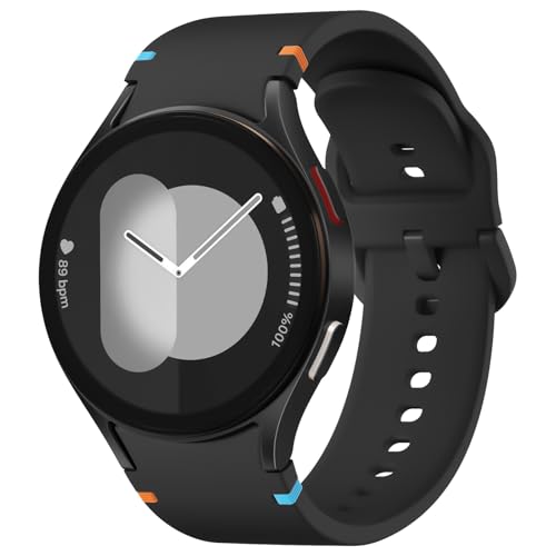 Wepro Kompatibel mit Samsung Galaxy Watch 7 Armband Silikon, für Galaxy Watch 6/5/5 pro/4/FE 40mm 44mm, Galaxy Watch 6 Classic 47mm, Nahtlose Verbindung Sport Weiches Ersatzarmband, Schwarz von Wepro