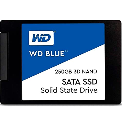 WD Blue SATA SSD 250 GB, 2,5 Zoll (interne SSD, hohe Zuverlässigkeit, Lesevorgänge bis zu 550 MB/s, Schreibvorgänge bis zu 525 MB/s, stoßsicher und WD F.I.T. Lab-zertifiziert) von Western Digital