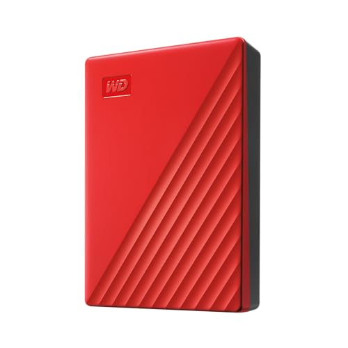 WD My Passport externe Festplatte 6 TB (mobiler Speicher, schlankes Design, herunterladbare Software, automatische Backups, Passwortschutz) Rot - auch kompatibel mit PC, Xbox und PS4 von WD