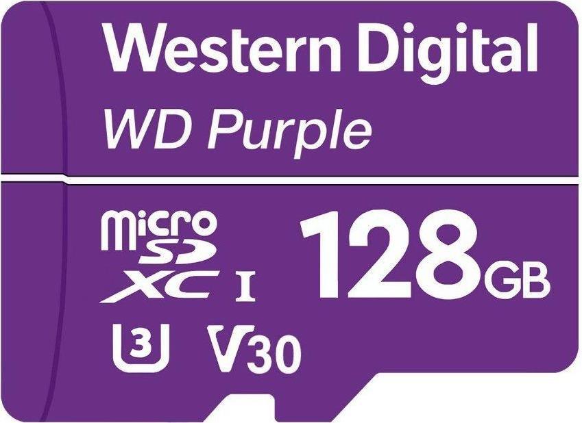 WD Purple 128GB Surveillance microSD XC Class - 10 UHS 1 (WDD128G1P0C) von Western Digital