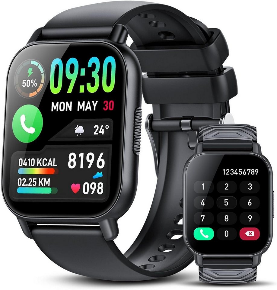 WeurGhy Smartwatch (1,85 Zoll, Android, iOS), Herren Damen mit Pulsmesser Schlafmonitor Schrittzähler, IP68, 280 mAh von WeurGhy