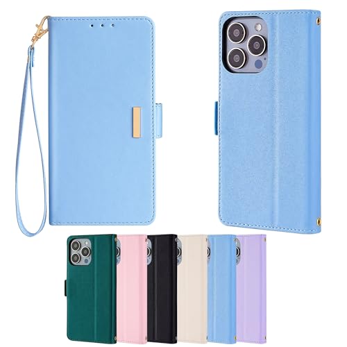 Weyalir für VIVO Y03 4G Hülle Kompatibel mit VIVO Y03 4G Hülle Case Handyhülle Schutzhülle [TPU-Schale + PU-Leder] OSIF-M8 Blue von Weyalir