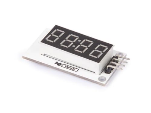 Whadda 4-Ziffern-Siebensegmentanzeige mit TM1637-Treiber, ideal für Uhren, Timer und Zähler, einfache Montage von Whadda