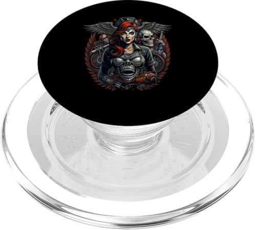 Biker Motorrad Freak Chopper Rider Cruiser Rocker Roadtrip PopSockets PopGrip für MagSafe von Wheelie Motorcycle Club Biker Frock Biker Meeting