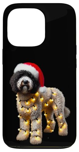 Hülle für iPhone 13 Pro Weiße Lagotto Romagnolo Weihnachtsmannmütze Weihnachtsbeleuchtung Hundebesitzer von White Lagotto Romagnolo Christmas Products