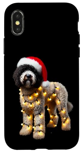 Hülle für iPhone X/XS Weiße Lagotto Romagnolo Weihnachtsmannmütze Weihnachtsbeleuchtung Hundebesitzer von White Lagotto Romagnolo Christmas Products