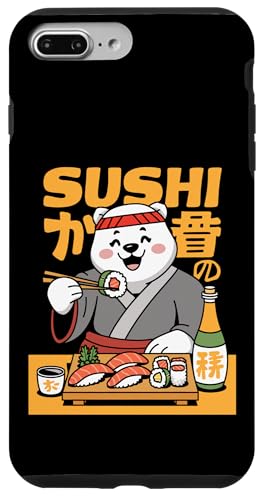 Hülle für iPhone 7 Plus/8 Plus Weißer Eisbär Japanischer Essen Sushi Chef Kawaii Anime von WhitePolarBearAxis1