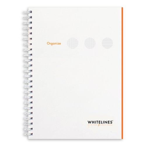 Whitelines Organize WL198 OA5SSL Notizbuch, A5, Weiß von Whitelines