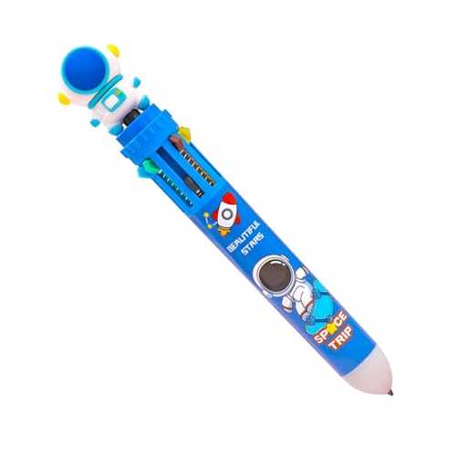 Verschiedene Farbstifte, einziehbarer Stift | Astronaut Cartoon 10 in 1 Mehrfarbiger Stift | einziehbarer Druckertinte 0,5 mm für Schreiben, Schulmaterial für ST von Whnbuij