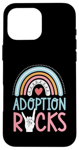 Hülle für iPhone 16 Pro Max Adoption Rocks Stolzer Adoptionshelfer von Wholesome Matching Happy Adoption Day Party Supply