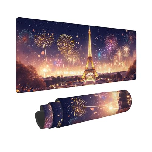 Mauspad 700x400x3mm, Extended Feuerwerk Mousepad XXL, Schreibtischunterlage Paris Mousepad Schreibtisch Zubehör, Waterproof Surface, Non-Slip Rubber Base - Stitched Edges, Geschenke für MäNner WR-982 Mauspad 700x400x3mm, Extended Feuerwerk Mousepad XXL, Schreibtischunterlage Paris Mousepad Schreibtisch Zubehör, Waterproof Surface, Non-Slip Rubber Base - Stitched Edges, Geschenke für MäNner WR-982 von Whoonng