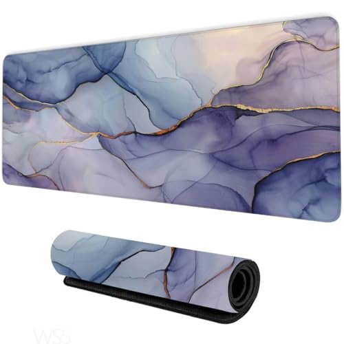 Mauspad Farbe Schreibtischunterlage,Mouse Pad Lila Gaming Mauspad,Mauspad XXL 700x400x3mm,rutschfeste Gummibasis Desk Mat,Genähte Kanten Mauspad,Groß Erweiterter Schreibtisch Schutz,Geschenke WS-5 von Whoonng