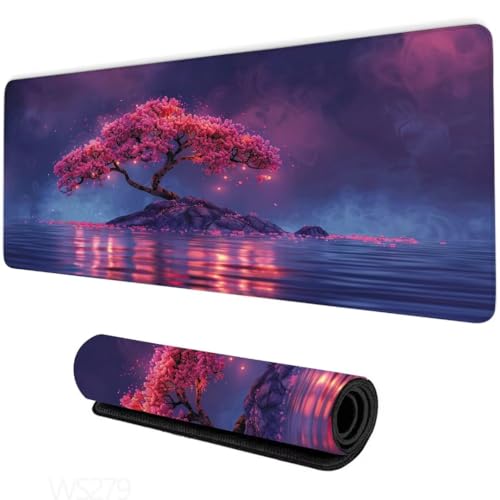 Mauspad Sternenhimmel Schreibtischunterlage,Mouse Pad Baum Gaming Mauspad,Mauspad XXL 1600x800x3mm,Rutschfeste Gummibasis Desk Mat,Genähte Kanten Mauspad,Groß Erweiterter Schreibtisch Schutz WS-279 von Whoonng