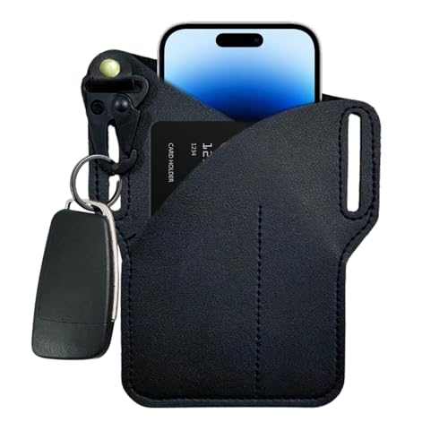 Whrcy Telefonhalter mit Gürtelschlaufe, Gürtelschlaufen-Telefonhülle - Taillen-Telefonhaltertasche für Gürtel,Outdoor-Handy-Organisationstasche mit 2 Taschen für Business, Einkaufen, Laufen, Picknick von Whrcy