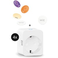 WiZ Smart Plug inkl. Powermeter 4er-Set + NFC-Tags 4er-Set von WiZ