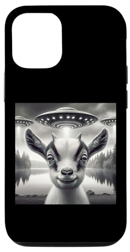 Hülle für iPhone 13 Pro Lustige Ziegen-UFO-Kunst-Illustration – Ziegenliebhaber von Wierd UFO Gifts and Funny Shirts