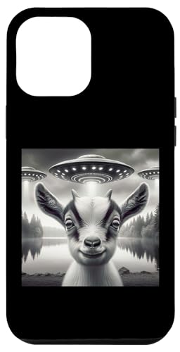 Hülle für iPhone 14 Plus Lustige Ziegen-UFO-Kunst-Illustration – Ziegenliebhaber von Wierd UFO Gifts and Funny Shirts