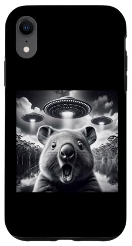 Hülle für iPhone XR Lustiger Koala mit UFOs Alien Entführungskunst von Wierd UFO Gifts and Funny Shirts