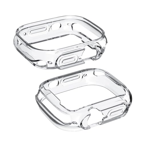 Wigento Für Apple Watch Ultra 1 + 2 49mm Shockproof TPU Silikon Hülle Cover Tasche Transparent von Wigento