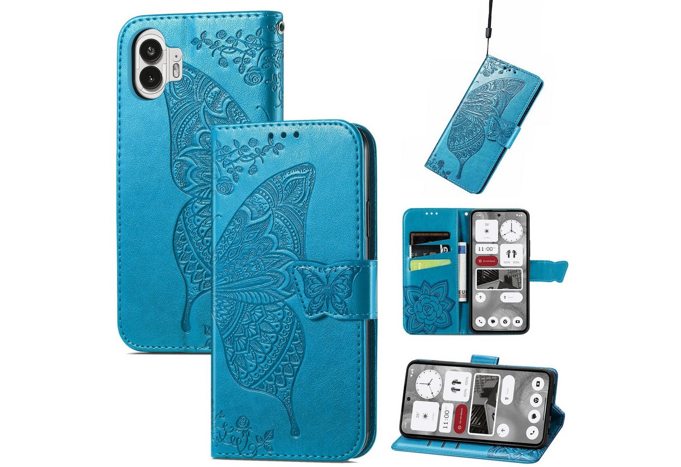Wigento Handyhülle Für Nothing Phone 2 Tasche Book Wallet Schmetterling Design Hülle Case Wigento Handyhülle Für Nothing Phone 2 Tasche Book Wallet Schmetterling Design Hülle Case von Wigento