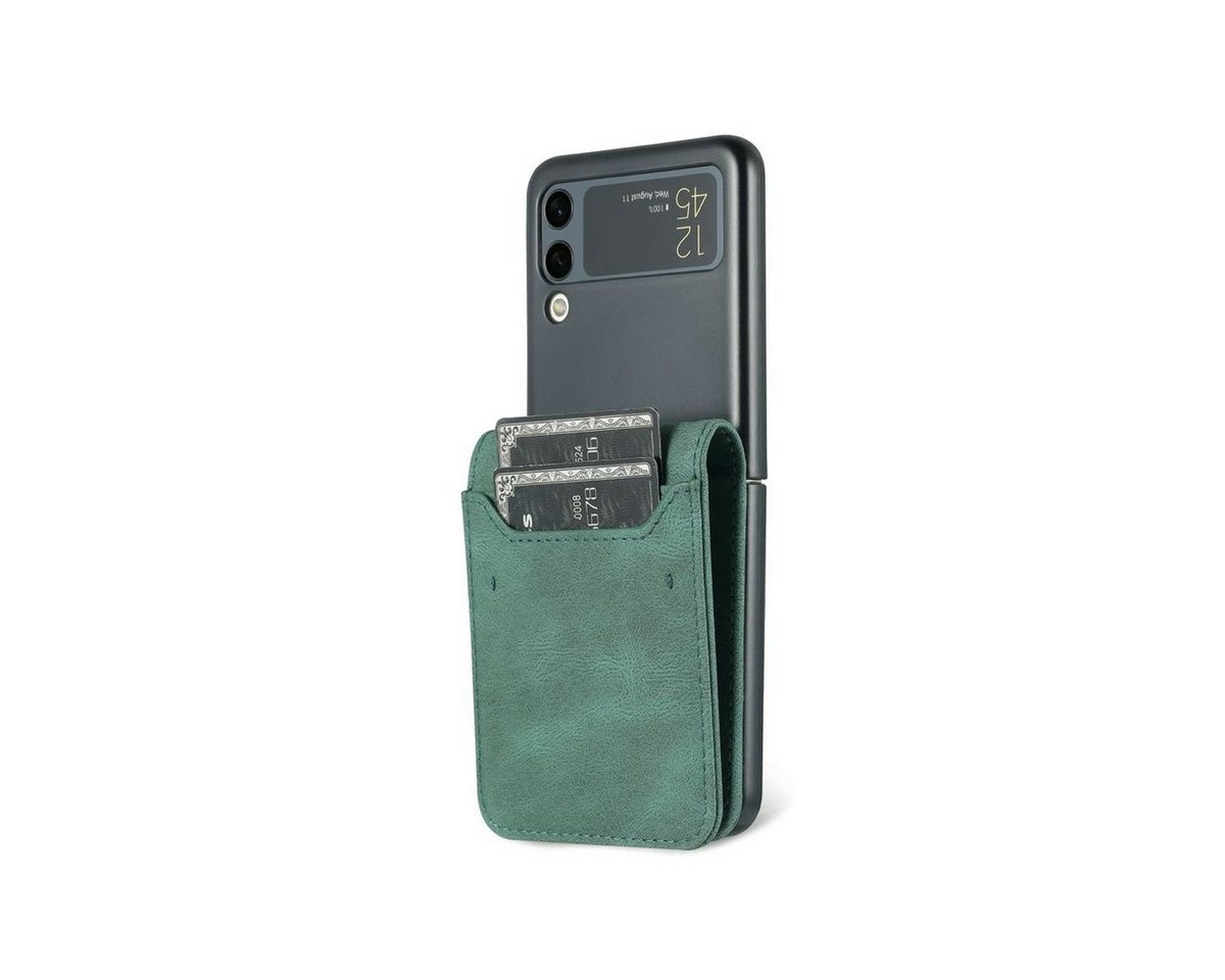 Wigento Handyhülle Für Samsung Galaxy Z Flip4 5G Kunstleder / Kunststoff Handy Tasche Hülle Etuis Grün von Wigento