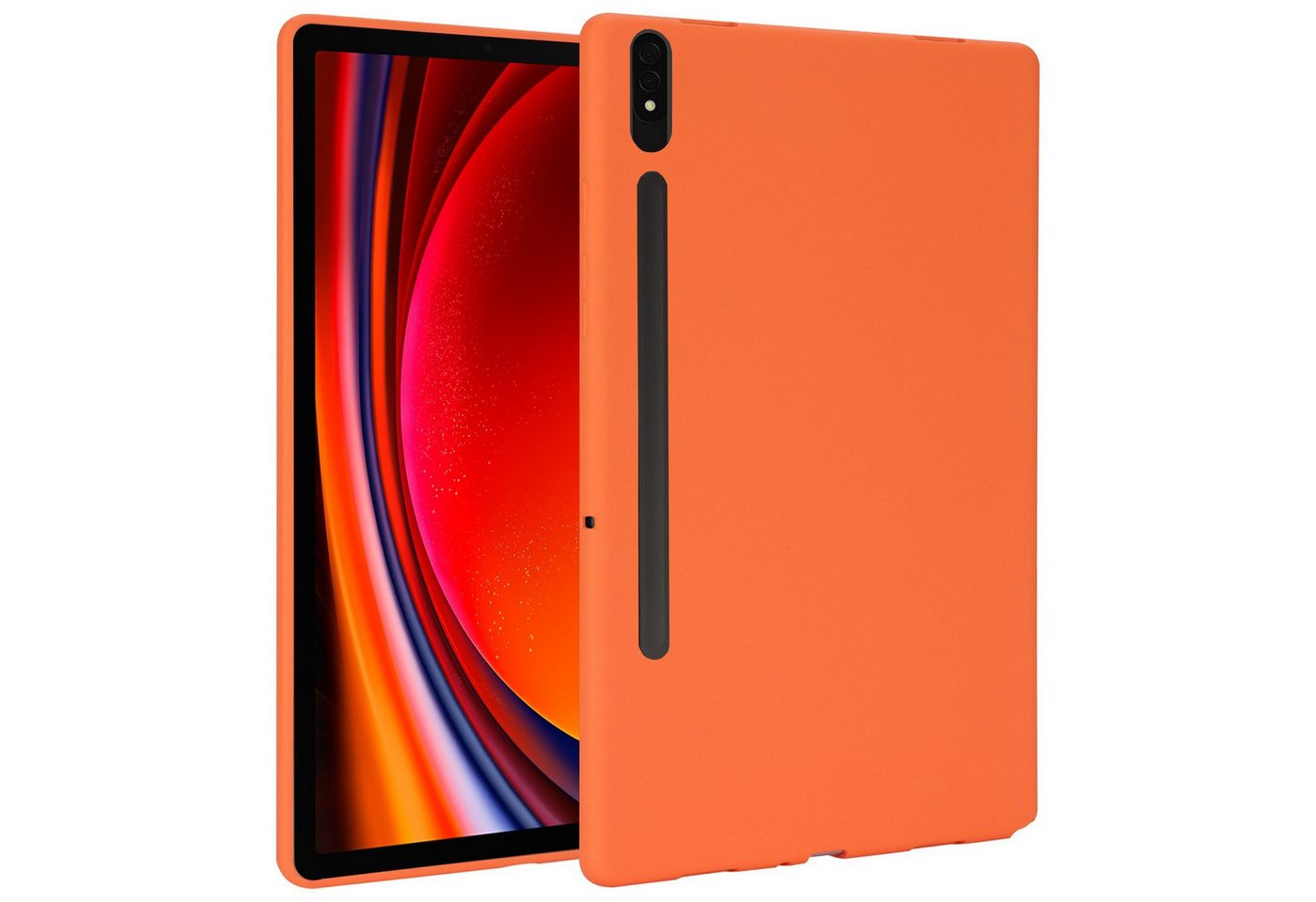 Wigento Tablet-Hülle Für Samsung Galaxy Tab S10 Plus / S9 Plus FE TPU Silikon Hülle Orange von Wigento