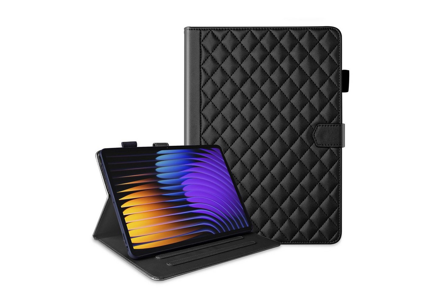 Wigento Tablet-Hülle Für Xiaomi Pad 7 / 7 Pro Design Rhombus Kunstleder Hülle Standfunktion, Kunstlederhülle mit Rhombus-Textur und Standfunktion von Wigento