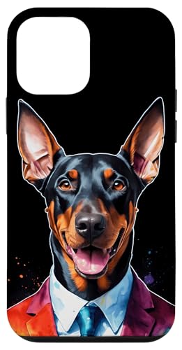 Hülle für iPhone 12 mini Dobermann Anzug Hund Bunt Lustig Tier Aufdruck Design Print von Wild Life Merch