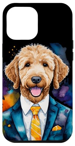 Hülle für iPhone 14 Plus Goldendoodle Anzug Hund Tier Aufdruck Design Print von Wild Life Merch