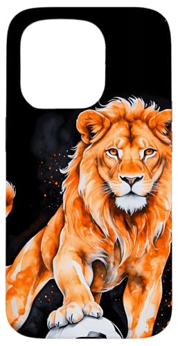 Hülle für iPhone 15 Pro Löwe Fußball Bunt Holland Niederlande Aufdruck Design Print von Wild Life Merch