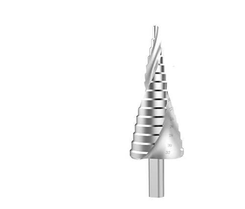 1 STÜCK 4-32 HSS Titanbeschichteter Stufenbohrer Spiralgerillt Hochgeschwindigkeitsstahl Werkzeug Holz Metall Lochschneider Kegelbohrwerkzeuge(4-32mm 15steps-01) von Wildeep