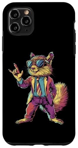 Hülle für iPhone 11 Pro Max Eichhörnchen Rock n Roll Heavy Metal Pop Art Tiermotiv von Wildlife Vibes Streetwear Creations