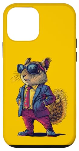 Hülle für iPhone 12 mini Eichhörnchen im Anzug mit Sonnenbrille Pop Art Tiermotiv von Wildlife Vibes Streetwear Creations