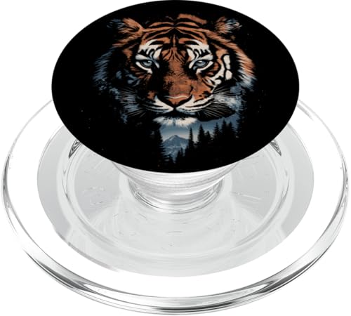 Tiger Tier Motiv Tigermotiv Tiermotiv Natur Wildnis Berg PopSockets PopGrip für MagSafe von Wildlife Vibes Streetwear Creations