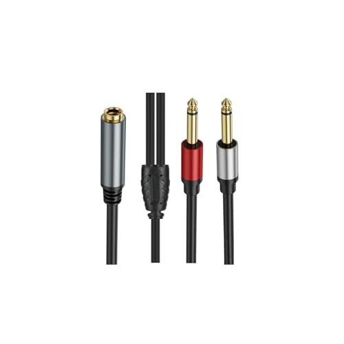 Wilgure 6 35-mm Stereo Buchsenstecker Auf 2X 6 35-mm Stecker Musiklautsprecher Adapter 6 35-mm Lautsprecher Splitterkabel von Wilgure