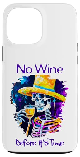 Hülle für iPhone 13 Pro Max Bunte Skelett trinken Wein gruselige Kenner Önologe von Wine Drinking Skeleton Halloween Costume