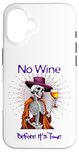 Hülle für iPhone 16 Dashing Elegant Skelett trinken Weinkenner Önologe von Wine Drinking Skeleton Halloween Costume